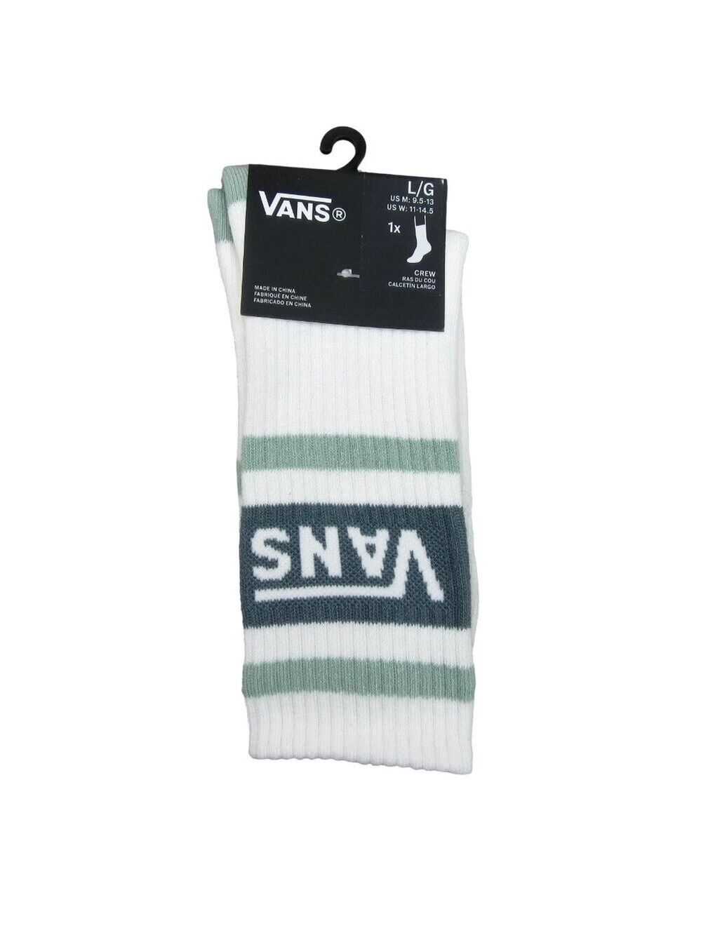 Vans Unisex Retro White Multi Striped Crew Socks Men's Size 9.5 -13 (1 Pair) NEW